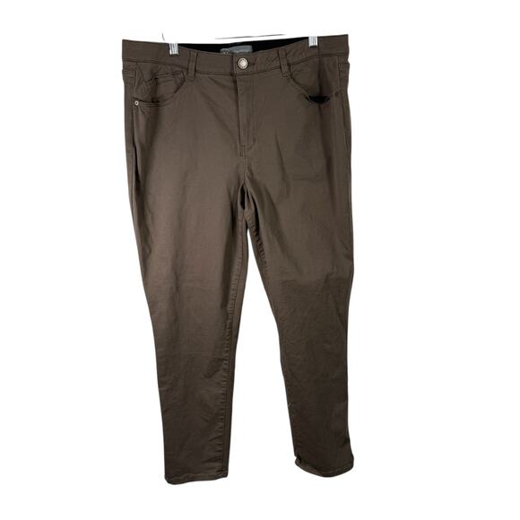Wit & Wisdom "Ab" Technology Brown Chino Pants High Rise Stretch Womens Size 14 - Picture 1 of 7